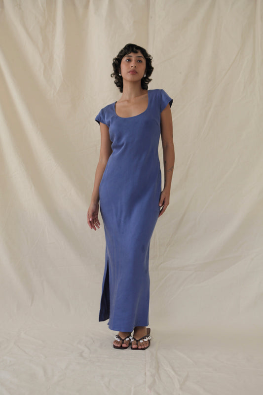 Cap Sleeve Maxi Dress Azul