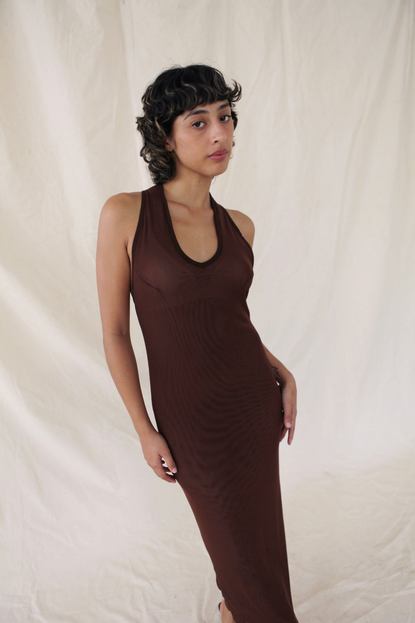 Reversible Mesh Dress Cocoa/Lotus