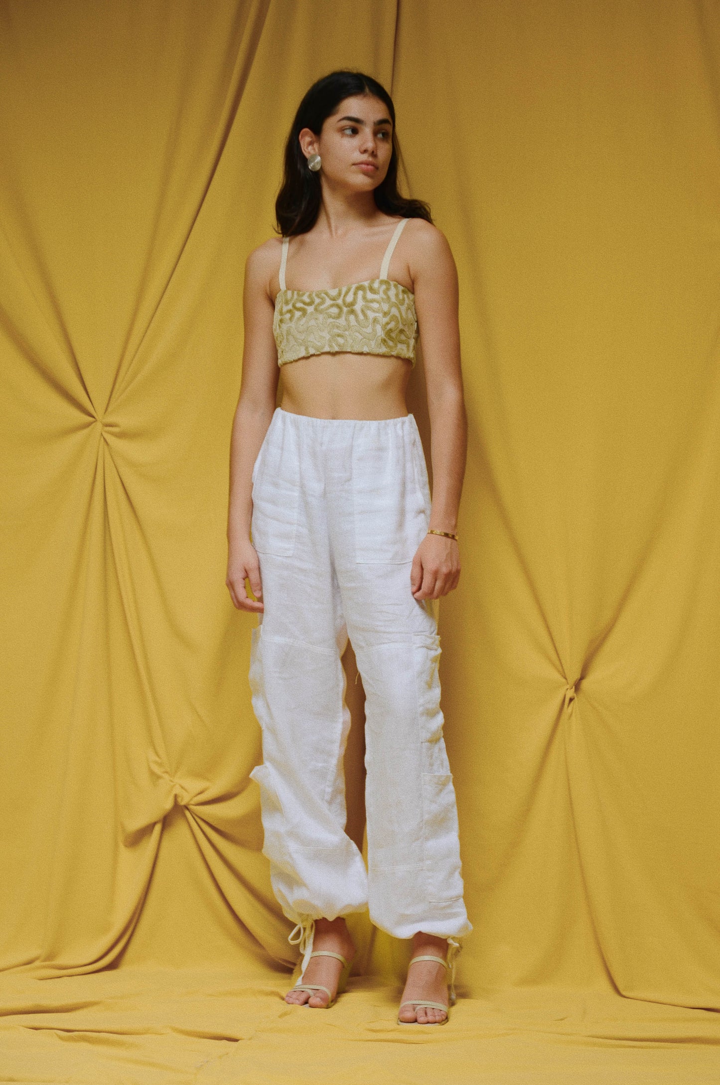 Unisex Flight Pants White Linen